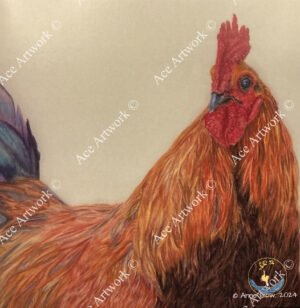 Rooster 1 - medium - square - greeting card - 150mm x 150mm - blank inside - product image