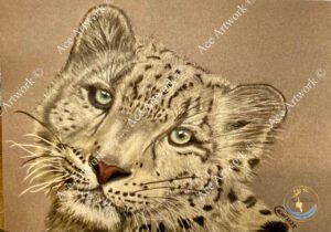 Snow Leopard 1 - medium - landscape - greeting card - 127mm x 178mm - blank inside - product image